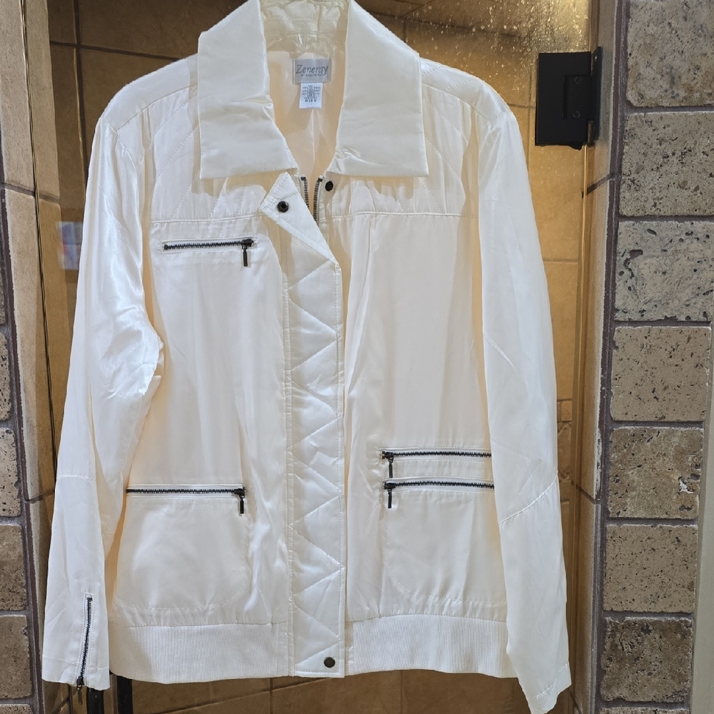 New Without Tags Chico's Cream Utility Jacket Lightweight Outdoor
